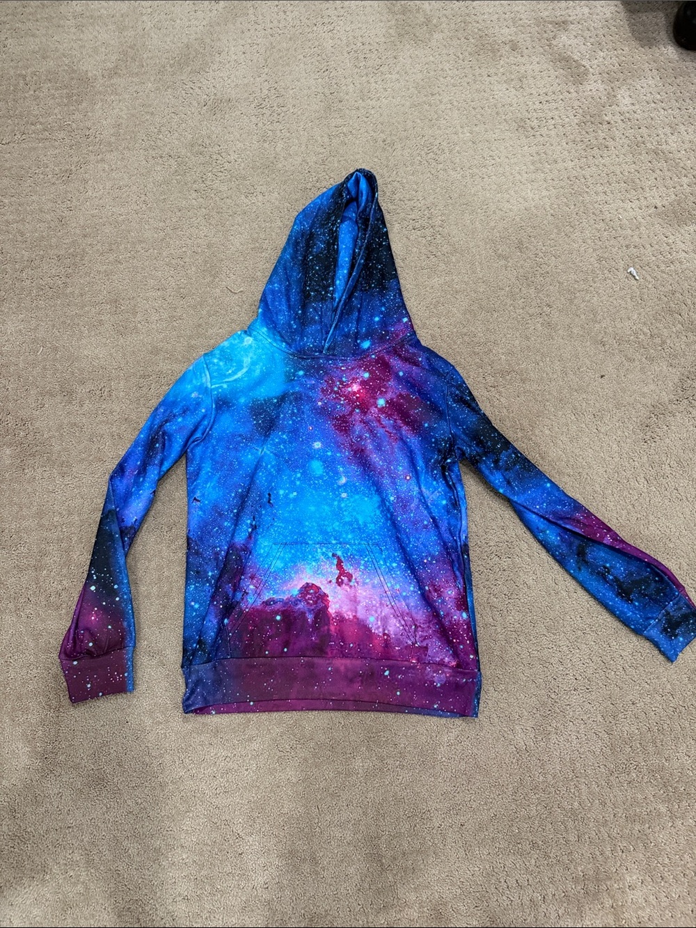 Source Unknown Galaxy Print Hoodie - Blue & Purple